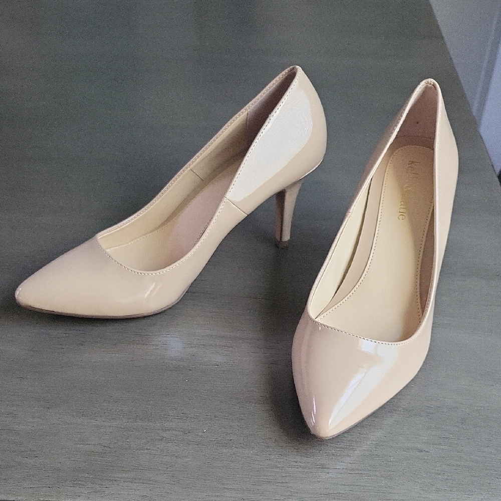 Kelly & Katie Nude/Beige Patent Heels